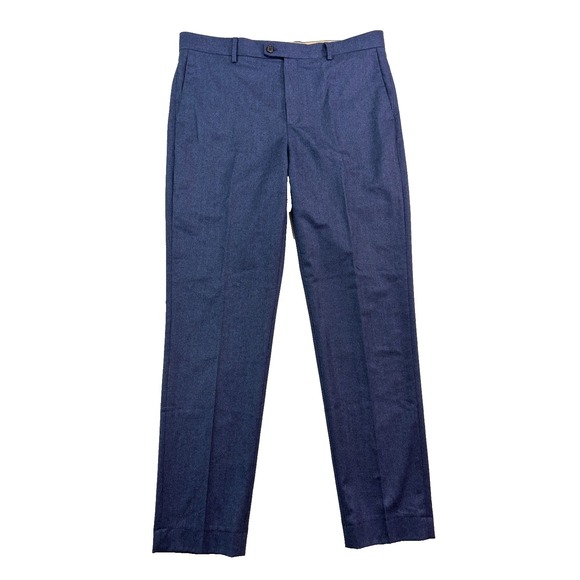 Banana Republic 38x34 Blue Plaid Vitale Barberis Canonico Flannel Wool Pants